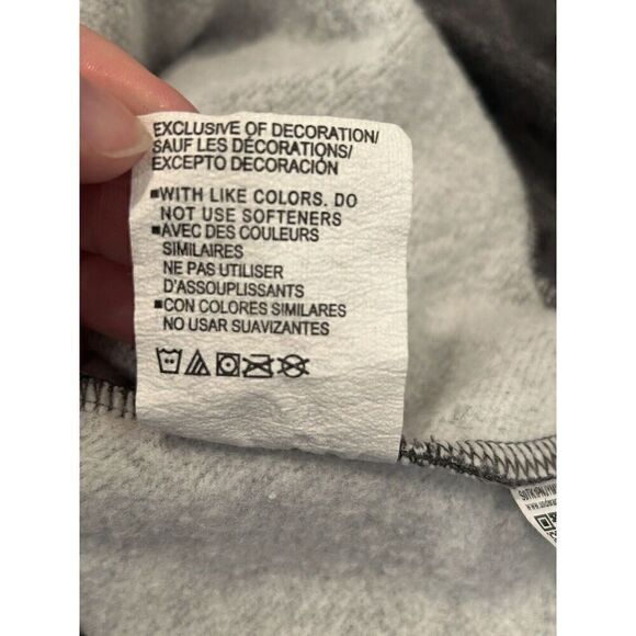 Adidas Hoodie Sweatshirt Gray and Blue Medium 10/12 - Picture 3 of 5